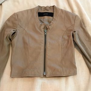 Light brown/khaki leather jacket small